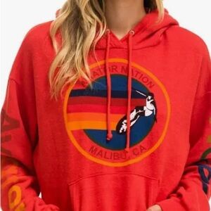 Aviator Nation Red Retro Graphic Hoodie